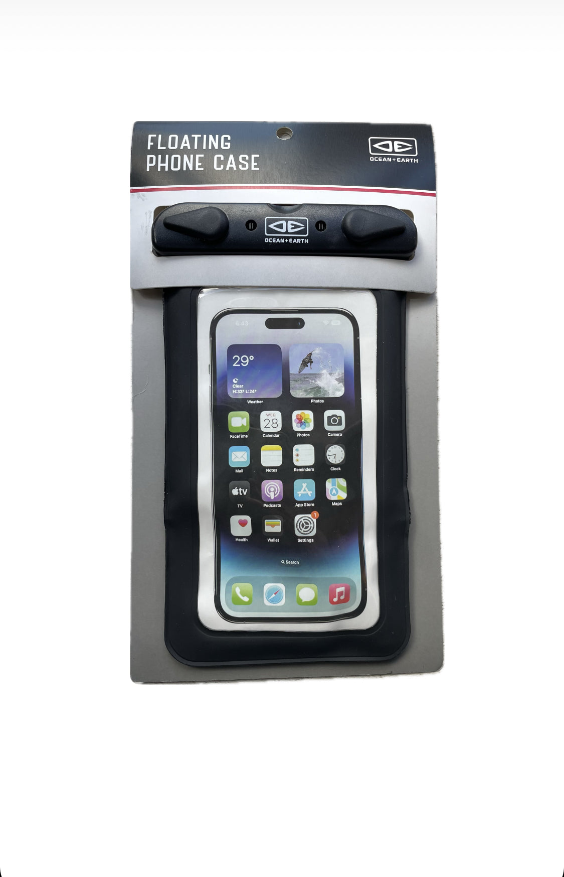 Ocean and earth floating waterproof phone case - black