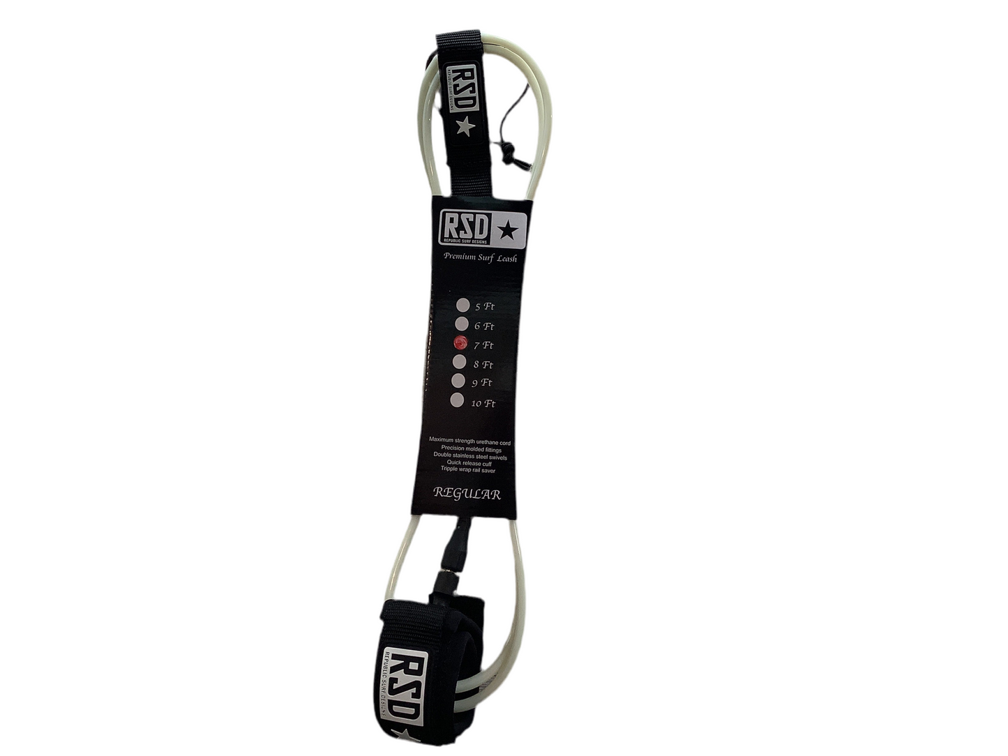 RSD White 7ft double swivel leash