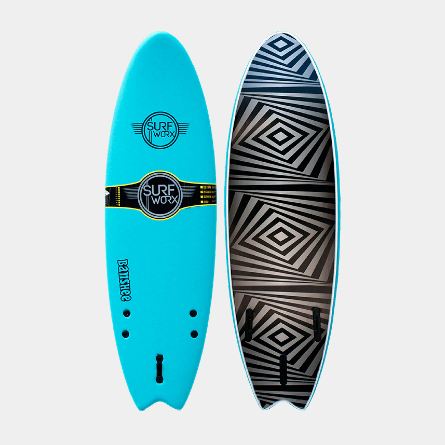 Surfworx Banshee soft surfboard 6ft Blue