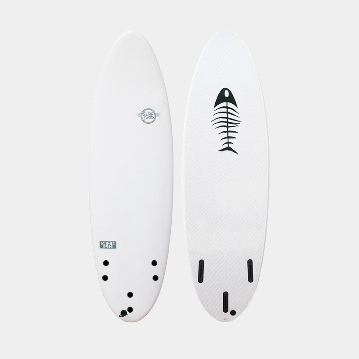 Surfworx Pro-line King Pin Hybrid soft surfboard 6ft 4 - White